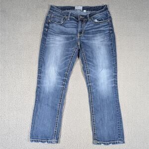 BKE Payton Jeans Womens 29 Blue Stretch Denim Crop Capri Jeans